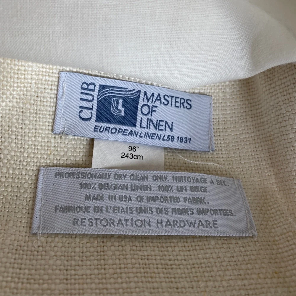RH restoration hardware textured Belgian linen drapery panel grommet 50”x96”